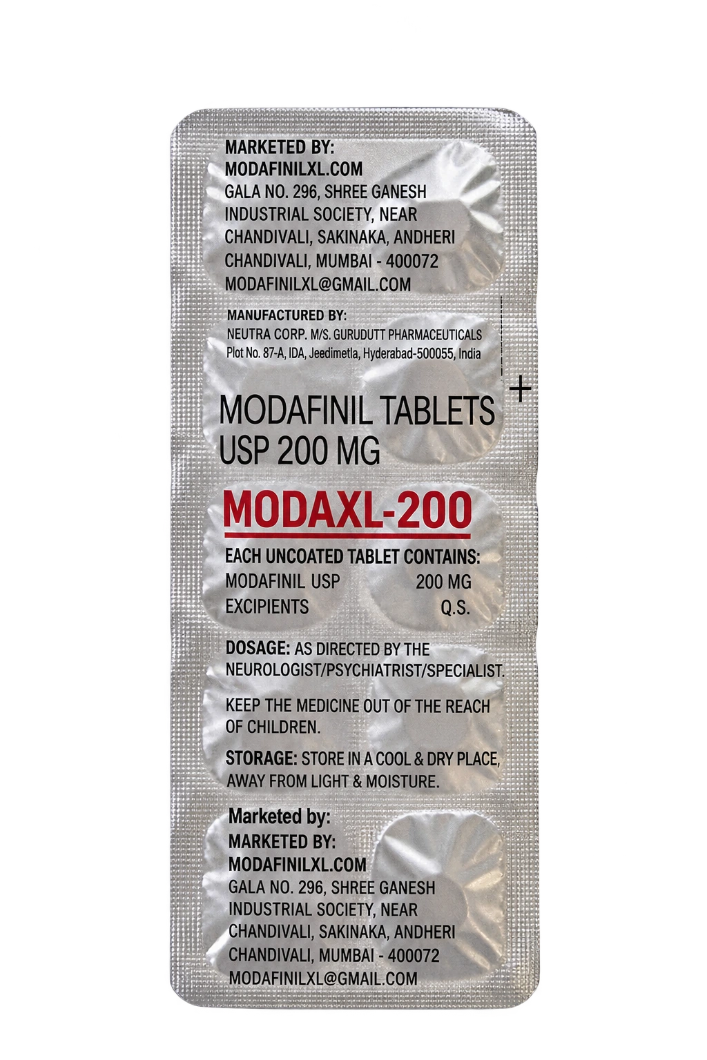 Blister MODAXL200
